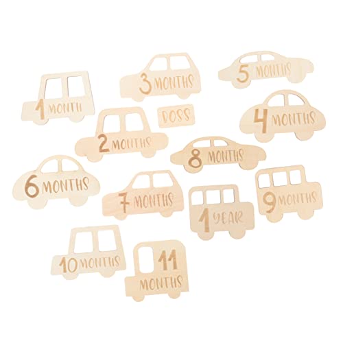 13個 今月の写真小道具 幼児マイルストーンフォトカード. 新生児マイルストーンフォトディスク 赤ちゃんのマイルストーンフォトカード ベビーシャワーマイルストーンカード ナチュラル