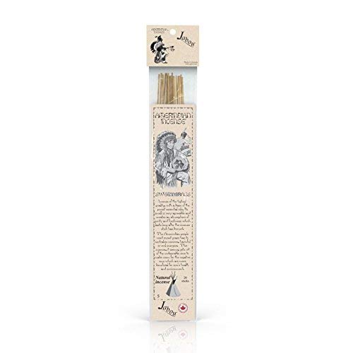 Jabou Amerindian 100% Natural Hand Dipped Incense Sticks - Sweetgrass Aroma -