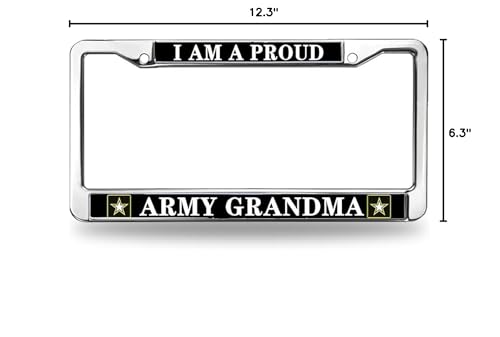 Image of US Army License Plate Frame for Father's Day Proud Army Grandson Rust-Proof License Plate Frame US Army Support License Plate Frame Healing Gift for Army Solider