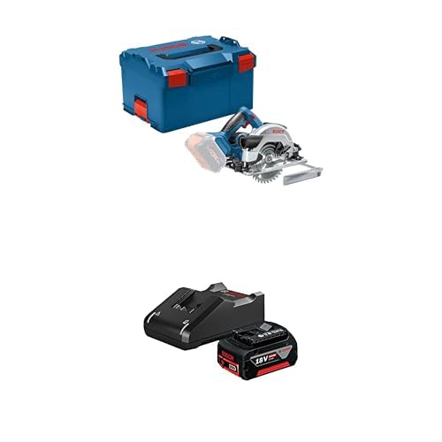 Bosch Professional scie circulaire sans-fil GKS 18V-57 G (capacité de coupe : 57 mm, avec L-BOXX) + Bosch 18V System Starter-Set batteries : 1 batterie GBA...