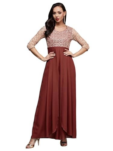 Image of Miss Chase Women's Self Design Cut-Out Georgette Jumpsuit