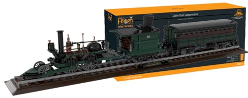The ATOM Brick John Bull Locomotive Building Set – Historic 1831 Steam Engine Model, Premium Mini-Brick Construction Kit with Hardcover Instruction Book, Detailed Train Collectible for Teens & Adults