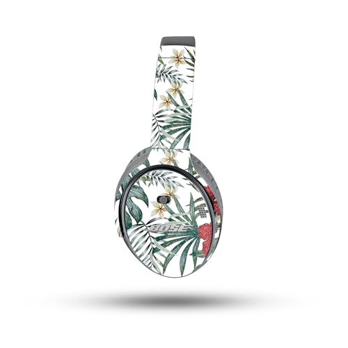 Image of MightySkins Glossy Glitter Skin Compatible with Bose QuietComfort 35 II Headphones - Tropical Hibiscus | Protective, Durable High-Gloss Glitter Finish | Easy to Apply