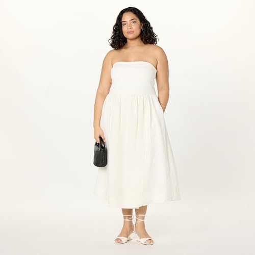 Image of The Drop Womens Hellen Strapless Mixed Media Maxi Dress