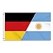 Große 90×150 CM Deutschland Argentinien Flagge, großes 150D Deutsch Argentiniens Freundschafts banner,Strapazierfähige Deutschlandfahne Doube-Seitendruck Dekor Messingösen large Argentina