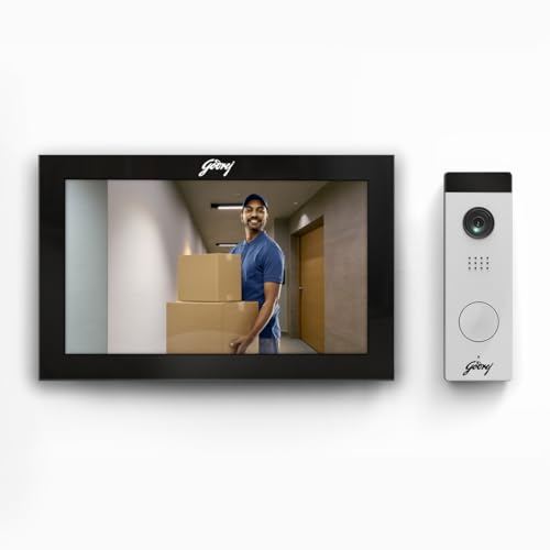 Image of Godrej SeeThru NeX Lux 10 inch Video Door Phone | Full HD Touch Display | WiFi Mobile Connectivity | 2MP 1080P Camera | 2-Way Talk | IR Night Vision | 1024 Images & 128 Video Clips | Electric Lock Control