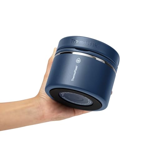 Image of ThermoFlask Insulated Food Jar with Leakproof Lid (12 oz, Navy) - Stainless Steel Food Containers for Hot & Cold Meals, Lunch, Soup & Snacks