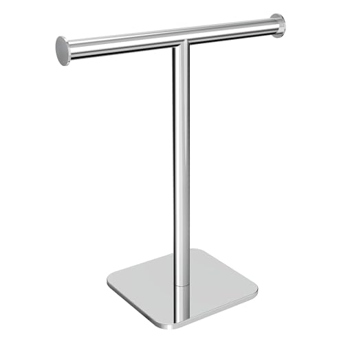 RUACQ T-Shape Hand Towel Holder Stand, 12inch Weighted Base Towel
