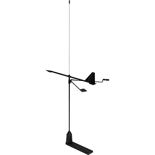 Shakespeare YHK Stainless Steel Whip Antenna with Hawk Wind Indicator.
