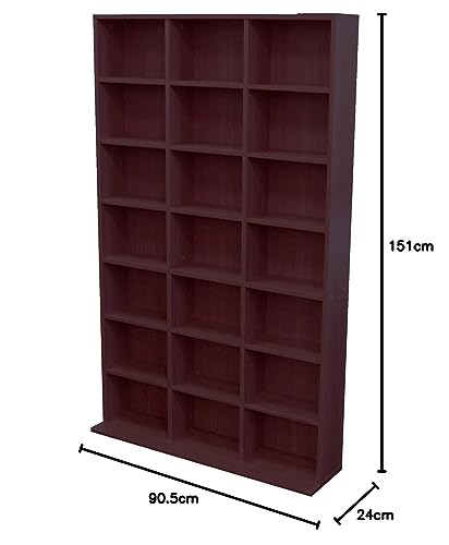 WATSONS PIGEON HOLE - 588 CD / 378 DVD Blu-ray Media Storage Shelf Unit - Dark Oak