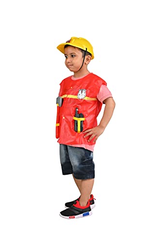 Image of BookMyCostume Fireman Fire Fighter Community Helper Kids Fancy Dress Costume 4-5 years