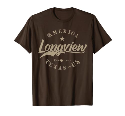 Longview TX | Texas T-Shirt, Men, Brown, Large