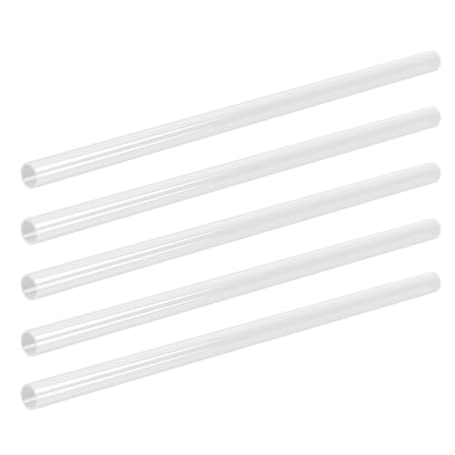 Image of Oedema 5PCS Clear Rigid Tubes 10mm /0.39 inch ID & 12MM /0.47 inch OD Plastic Rigid Round Tube Polycarbonate Tube 300mm /11.81 inch Length for Handcrafts, DIY