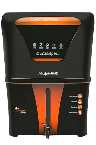 Image of Aqua Marine 4 in 1 Copper RO Water Purifier with 10 Stage Purification Filtration, UV, UF, TDS Adjuster and 12 Liter Large Storage Tank, Suitable for all type of water supply