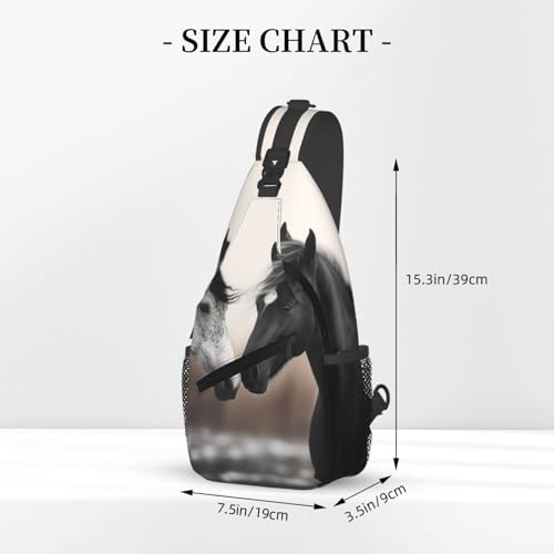 Bolso cruzado negro y blanco para pecho para hombre y mujer miniatura 3