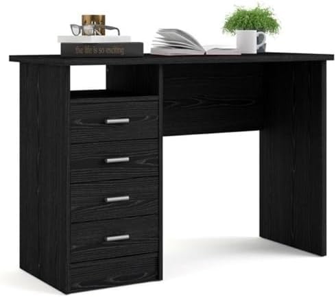 Tvilum Desk with 4 Drawers, Black Woodgrain