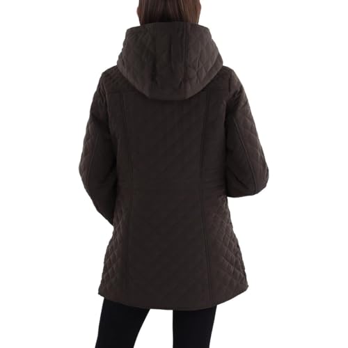 Laundry by Shelli Segal Women's 3/4 Quilted Faux Shearling Jacket with Hood2