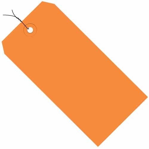Partners Brand PG11093H Shipping Tags, Pre-Wired, 13 Pt., 8" x 4", Orange (Pack of 500)