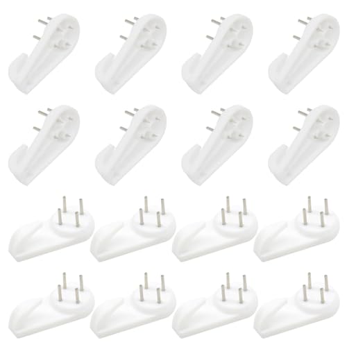 Image of 30 PCS Picture Hanging Hooks Plastic Invisible Nail Hangers Concrete Wall Hooks Hardwall Picture Hangers Picture Hook for Photo Frame Decorations (39x19x8 /XK-SL)