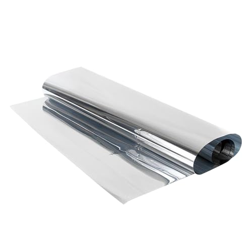 Angoily Película Para Ventanas De Protección Solar Láminas Unidireccionales Aislamiento Térmico Adecuado Para Privacidad Interior Para Uso Casa y Oficina Color Plata
