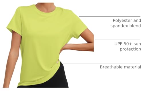 Image of KevaMolly Workout Tops for Women UPF50+ Breathable Loose Fit Yoga T Shirts Short Sleeve Running Gym Athletic Tee Top