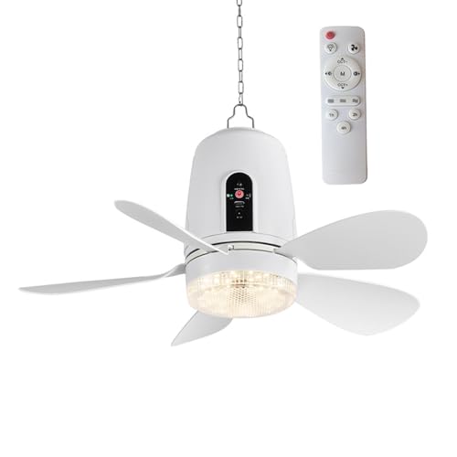 Ventilador de techo para tienda de campaña recargable y portátil con luz 2