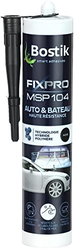 Bostik FIXPRO – Mastic Auto et Bateau MSP 104 – Colle et Joint – Tous matériaux – Résiste aux Intempéries et à l’Eau de Mer – Mastic Hybride Polymère – Couleur : Noir – 1 Cartouche 290 ml