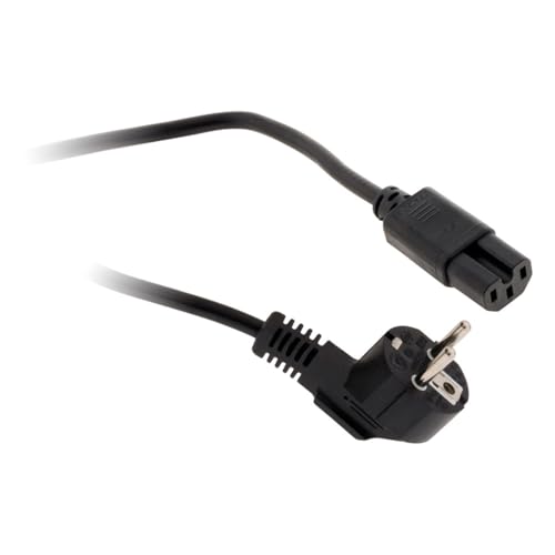 Zenitech - Cordon d'alimentation Ménager HO5RRF 120° 3G1 Classe 1 - Remplacement pour Appareils de Bureautique - Fil 1,5m - Noir - 1,5m