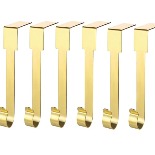 Image of 6 Pack Christmas Stocking Holders, Metal Hooks for Hanging Xmas Stockings