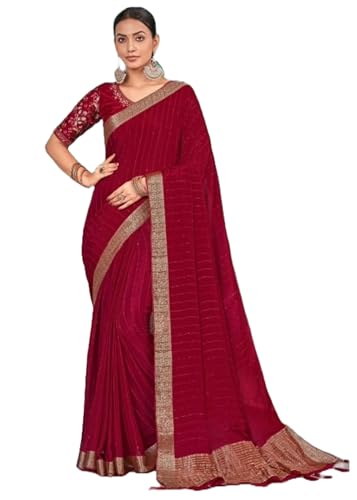 Sari traditionnel 11569 crêpe de soie femme XX-Large tenue soirée chic indienne