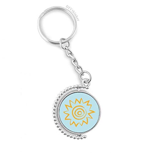Llavero giratoria de sol amarillo para organizar tus llaves con arte y estilo diario
