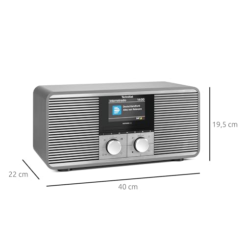 TechniSat DIGITRADIO 425 - Premium Radio mit 40 Watt Stereo Lautsprecher (DAB+, WLAN Internetradio, CD, Bluetooth, großes 4,3 Zoll Farbdisplay, Musik-Streaming, Front aus eloxiertem Aluminium)