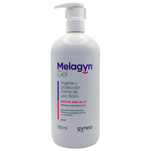 Gynea Melagyn Gel Íntimo 500 ml con Dosificador - Gel de Higiene Íntima con Aceite de Árbol de Té - Alivio del Picor, Protección y Prevención de Infecciones (Candidiasis) - pH 8.5