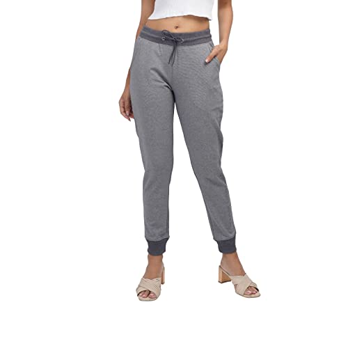 Image of EcoLove Women's Solid Poly-Cotton Interlock Ankle Length Track Pants