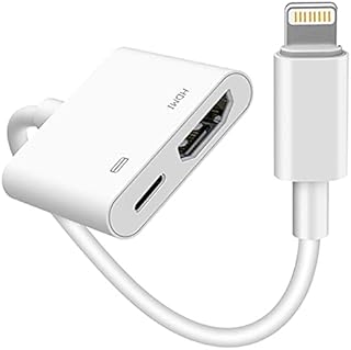 [Apple MFi Certified] Lightning to HDMI Adapter, Lightning Digital AV Adapter 1080P Video & Audio Sync Screen Converter Charging Port for iPhone, iPad, iPod to HDTV Projector Monitor Support All iOS