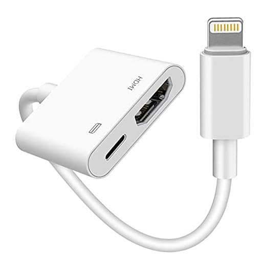 [Apple MFi Certified] Lightning to HDMI Digital AV Adapter for iPhone，1080P Digital Sync Screen Converter Charging Port for iPhone/iPad 1080P HDMI Converter for HD TV/Projector/Monitor,Support All iOS