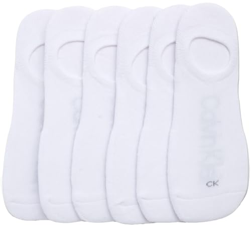 Calvin Klein Men's No-Show Cushion Sneaker Liner Socks - 6 Pack (One Size, White)3
