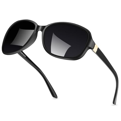 HASFOX® Small Wrap Sunglasses for Womens | Polarized & UV400 Protection | Lightweight Oval Jackie-O Style