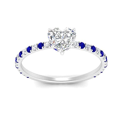 Bague de fiançailles halo argent sterling cœur, bague pierre de naissance personnalisée taille 47 au 70