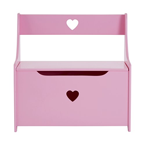 Premier Housewares Kids Storage Box/Seat, MDF, Pink