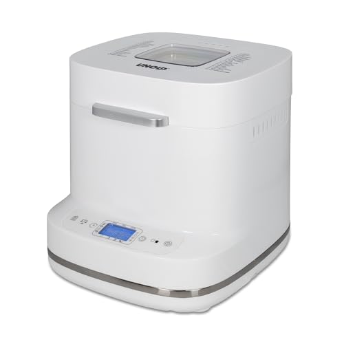 Unold Backmeister Bernd 68120, bis 1000 g Gewicht, 19 Programme, individuelles Programm, Zeitvorwahl, Antihaftbeschichtet, LCD-Display, entnehmbare Backform, 550 Watt, Weiß