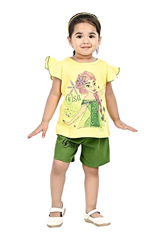 S.MUKTAR GARMENTS Baby Girls T-shirt & Pant combo set (Green)