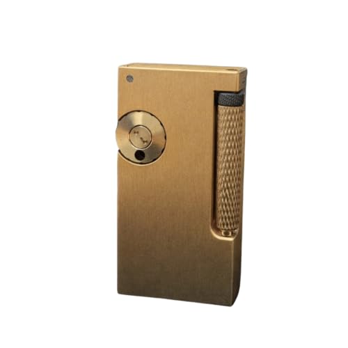 Image of Smoke King Side Slip Sovereign Spark Series Fluid Lighter - Solid Brass Refillable Pocket Lighter