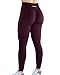 AUROLA Seamless Scrunch Legging Women Yoga Pants 7/8 Tummy Control Workout Running for Workout Fitness Sport Active Legging-25'' (S, Black Cherry)