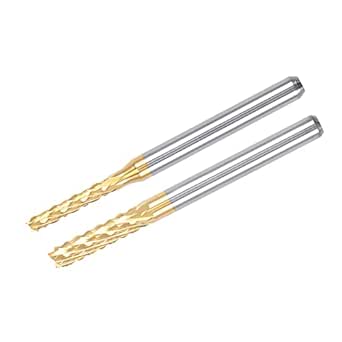 uxcell 20Pcs 2mm 3mm Titanium Coat Carbide End Mill Engraving Milling ...