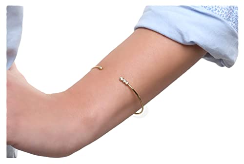 Elegant J. Box Handmade Bangle Bracelet with 4 Diamonds, Diamond Bracelet in Solid Gold 9K,14K&18K, Dainty Eye Catching Bangle for Her, Graduation Gift for Girl, Anniversary Gift