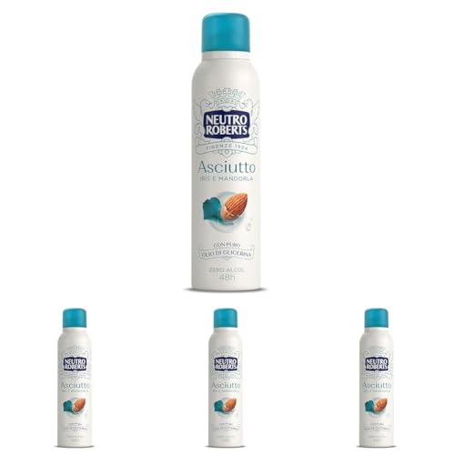 Neutro Roberts Deodorante Spray Asciutto Iris e Mandorla, 150ml (Confezione da 4)