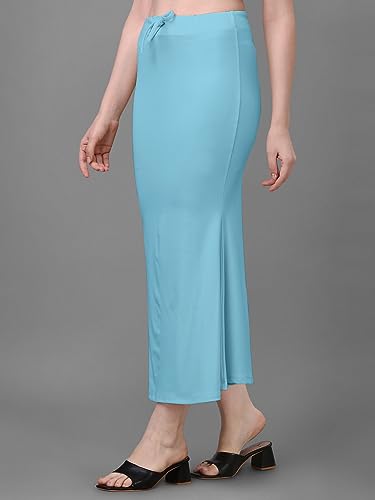 Image of Women's Saree Shapewear Petticoat, Cotton Blend Stretchable Mermaid Skirt, High Waist Tummy Control, Smooth Curve Fit with Adjustable Drawstring