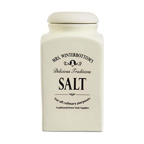 Butlers MRS. WINTERBOTTOM'S Salzdose 1,3 l in Creme - Vintage Vorratsdose aus Steingut Cover