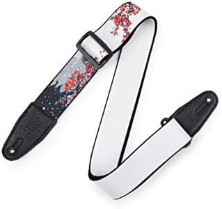 Levy's Leathers 2" Wide Polyester Guitar Strap; Cherry Blossoms & Snow Motif (MPD2-116)